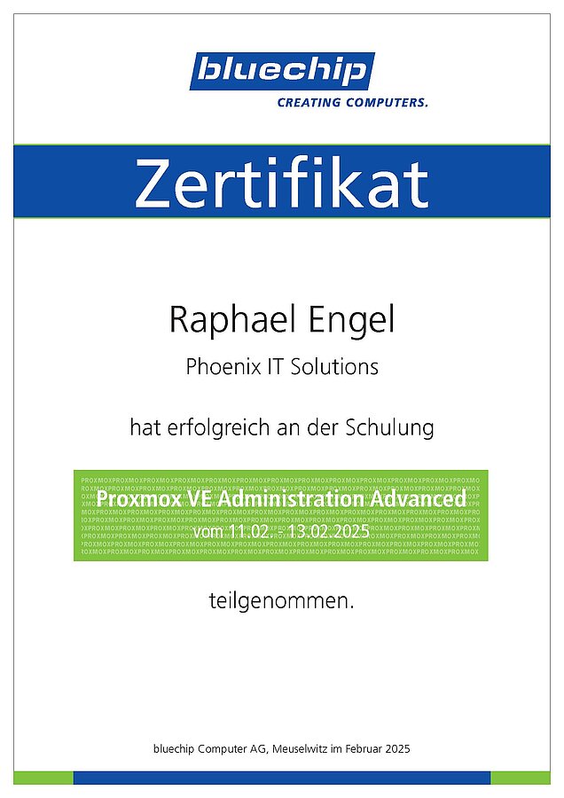 Raphael_Engel_Urkunde_Zertifikat_Proxmox_Advances